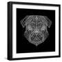 Pug Head Black Mesh-Lisa Kroll-Framed Premium Giclee Print