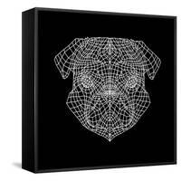 Pug Head Black Mesh-Lisa Kroll-Framed Stretched Canvas