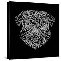 Pug Head Black Mesh-Lisa Kroll-Stretched Canvas