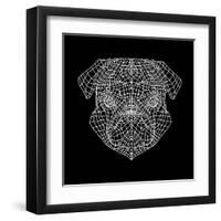 Pug Head Black Mesh-Lisa Kroll-Framed Art Print