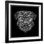 Pug Head Black Mesh-Lisa Kroll-Framed Art Print