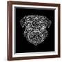 Pug Head Black Mesh-Lisa Kroll-Framed Art Print
