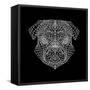 Pug Head Black Mesh-Lisa Kroll-Framed Stretched Canvas