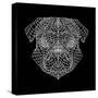 Pug Head Black Mesh-Lisa Kroll-Stretched Canvas