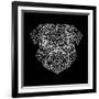 Pug Head Black Mesh-Lisa Kroll-Framed Art Print