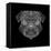 Pug Head Black Mesh-Lisa Kroll-Framed Stretched Canvas