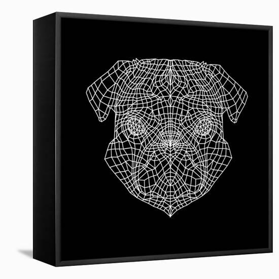 Pug Head Black Mesh-Lisa Kroll-Framed Stretched Canvas