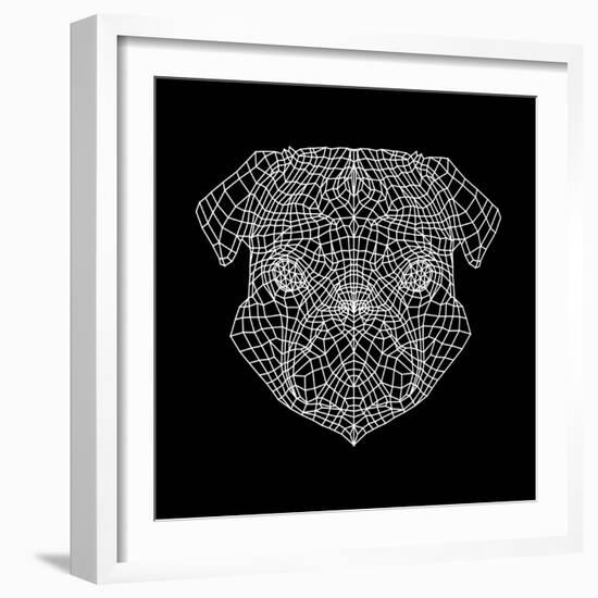 Pug Head Black Mesh-Lisa Kroll-Framed Art Print