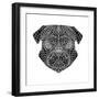 Pug Head Mesh-Lisa Kroll-Framed Premium Giclee Print