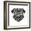 Pug Head Mesh-Lisa Kroll-Framed Art Print