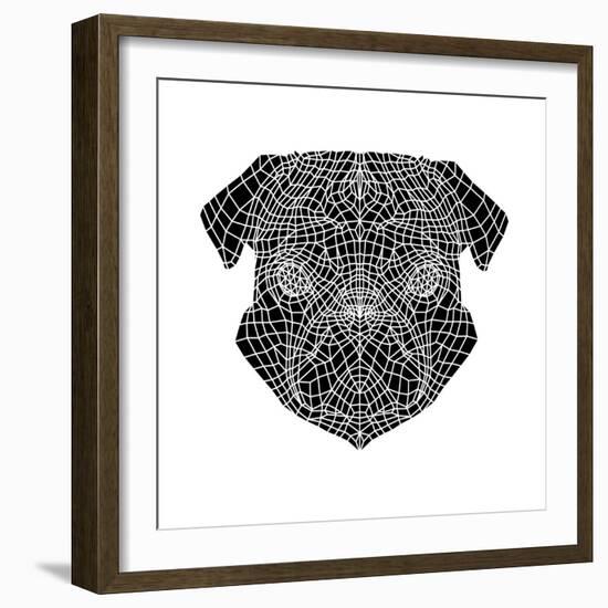 Pug Head Mesh-Lisa Kroll-Framed Art Print