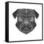 Pug Head Mesh-Lisa Kroll-Framed Stretched Canvas