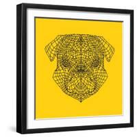 Pug Head Yellow Mesh-Lisa Kroll-Framed Art Print