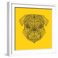 Pug Head Yellow Mesh-Lisa Kroll-Framed Art Print