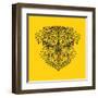 Pug Head Yellow Mesh-Lisa Kroll-Framed Art Print