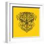 Pug Head Yellow Mesh-Lisa Kroll-Framed Art Print