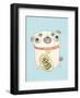 Pug holding sign - Hannah Stephey Cartoon Dog Print-Hannah Stephey-Framed Art Print