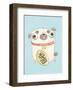 Pug holding sign - Hannah Stephey Cartoon Dog Print-Hannah Stephey-Framed Art Print