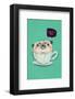 Pug in a mug - Hannah Stephey Cartoon Dog Print-Hannah Stephey-Framed Giclee Print