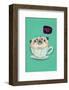 Pug in a mug - Hannah Stephey Cartoon Dog Print-Hannah Stephey-Framed Giclee Print