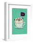 Pug in a mug - Hannah Stephey Cartoon Dog Print-Hannah Stephey-Framed Giclee Print