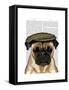 Pug in Flat Cap-Fab Funky-Framed Stretched Canvas