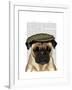 Pug in Flat Cap-Fab Funky-Framed Art Print