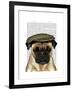 Pug in Flat Cap-Fab Funky-Framed Art Print