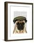 Pug in Flat Cap-Fab Funky-Framed Art Print