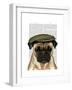 Pug in Flat Cap-Fab Funky-Framed Art Print