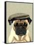 Pug in Flat Cap-Fab Funky-Framed Stretched Canvas