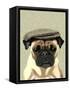 Pug in Flat Cap-Fab Funky-Framed Stretched Canvas