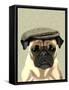 Pug in Flat Cap-Fab Funky-Framed Stretched Canvas