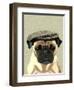 Pug in Flat Cap-Fab Funky-Framed Art Print