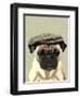 Pug in Flat Cap-Fab Funky-Framed Art Print