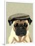 Pug in Flat Cap-Fab Funky-Framed Art Print