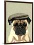 Pug in Flat Cap-Fab Funky-Framed Art Print