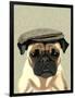 Pug in Flat Cap-Fab Funky-Framed Art Print