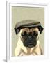 Pug in Flat Cap-Fab Funky-Framed Art Print