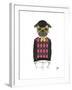 Pug in Hipster Style-Olga Angellos-Framed Art Print