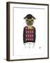 Pug in Hipster Style-Olga Angellos-Framed Art Print