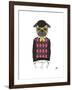 Pug in Hipster Style-Olga Angellos-Framed Art Print