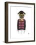 Pug in Hipster Style-Olga Angellos-Framed Art Print