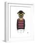 Pug in Hipster Style-Olga Angellos-Framed Art Print