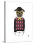 Pug in Hipster Style-Olga Angellos-Stretched Canvas
