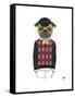 Pug in Hipster Style-Olga Angellos-Framed Stretched Canvas