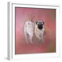 Pug in the Garden-Jai Johnson-Framed Giclee Print