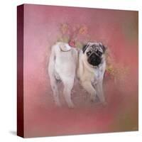 Pug in the Garden-Jai Johnson-Stretched Canvas