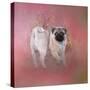 Pug in the Garden-Jai Johnson-Stretched Canvas