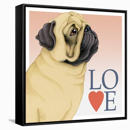 Pug Love-Tomoyo Pitcher-Framed Stretched Canvas